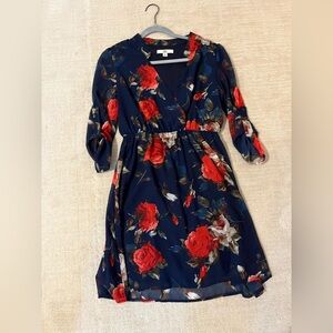 Ya Los Angeles Floral Navy Dress women’s size M